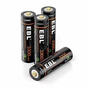 EBL AA Akku 1,5V 3300 mWh wiederaufladbare batterien mit Micro-Ladekabel Schnellladung in 2 Stunden (4er Pack)