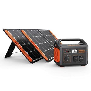 Jackery Solargenerator 1000, 1002WH mit 2* SolarSaga 100W Solarpanels, 2*230V 1000W AC Steckdose mobile Stromversorgung für Wohnmobil Outdoor, Heimwerken und als Notstromaggregat